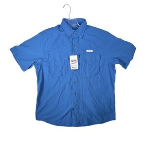 Gander Mountain Guide Series Mens Large Delft Blue Quick Dry Fishing Shirt L NWT